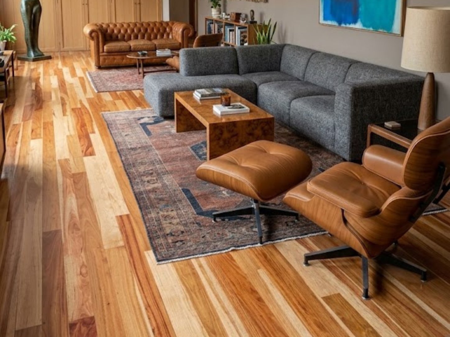 instalacion de piso de madera maciza granadillo en oficina ejecutiva